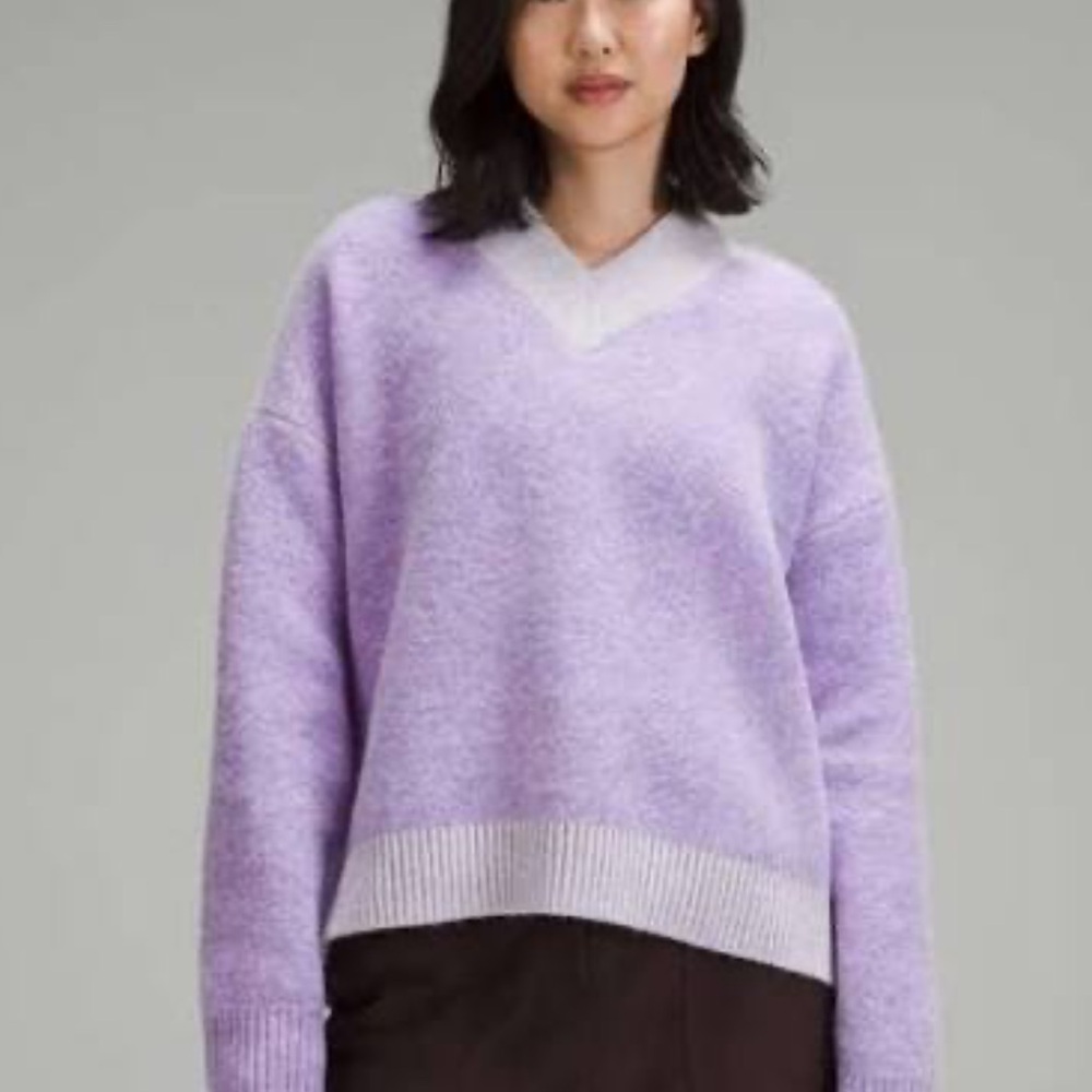 lululemon athletica Light Purple V-Neck Sweater